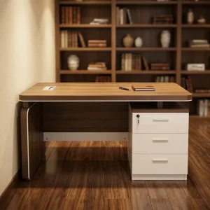 Commercial Office Furniture Modern Durable Single Staff Work Desk Wood Melamine Computer Extendable Modular Lockable Drawer