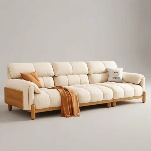 Commercial Office One Seat Sofa Reception Seating Solid Wood Leg Fabric Upholstered Nordic Design Multifunctional Hotel Lobby