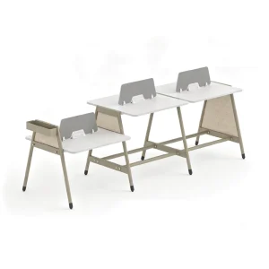 Commercial Office Staff Workstation Modular Office Bench Desk with Divider Panels for Collaborative Workspace Furniture