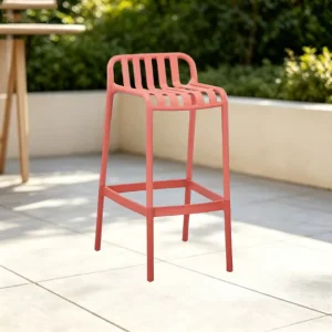 Commercial Outdoor Furniture Plastic Bar Stools Chairs Black White for Kitchen and Cafe