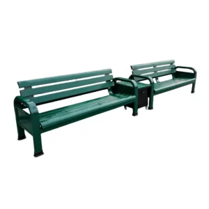 Commercial Outdoor Leisure Bench with Aluminum Alloy Structure for Playground Sports Court and Public Seating