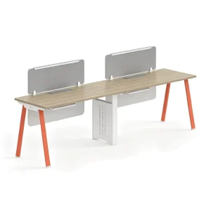 Commercial Project Office Workstation for Coworking Space 2 4 6 Person Team Desk with Privacy Screen Steel Frame E0 Board