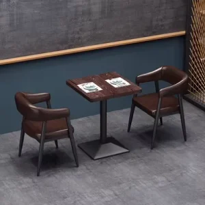 Commercial Restaurant Booth Seating Set PU Leather Dining Booth Sofa Metal Frame Dining Table and Chairs for Cafe Bistro Bar