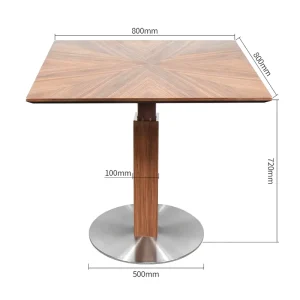 Commercial Restaurant Dining Table Coffee Table Stainless Steel and Wood Grain Color Metal Dining Table