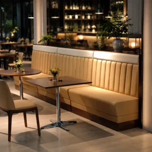Commercial Restaurant Furniture Booth Sofa Banquette Seating Upholstered Customizable Hotel Cafe Dining Supplier China