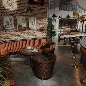 Commercial Restaurant Furniture Set Custom PU Leather Booth Seating Dining Table and Chairs for Cafe Hotel Project