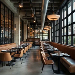 Commercial Restaurant Furniture Set High Back Leather Booth Upholstered Chair Square Table for Restaurant