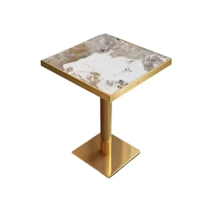 Commercial Rock Plate Dining Table and Chairs Hotel Negotiation Reception Small Round Table Fast Food Restaurant Square Table