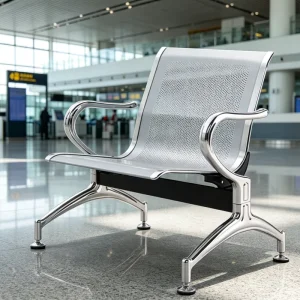 Commercial Single Seat Waiting Room Chair Cold Rolled Steel Perforated Back Clinic Airport Lobby Beam Seat Durable
