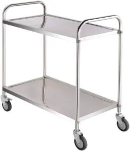 Commercial Stainless Steel 201 304 Mobile Dish Cart 75*40*85cm Transfer Trolley for Restaurant Kitchen Hotel Restaurant Supplies