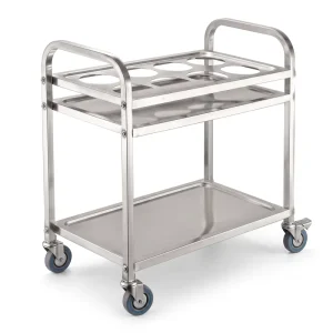 Commercial Stainless Steel 3-Tier Food Serving Cart Trolley for Serving Food Restaurant Hotel Buffet Kitchen Use