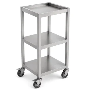 Commercial Stainless Steel 3 Tier Utility Cart Kitchen Storage Service Trolley With Wheels for Restaurant Hotel Use