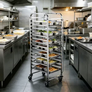 Commercial Stainless Steel Baking Tray Rack Trolley Hotel Catering 15 GN Pan Trolley