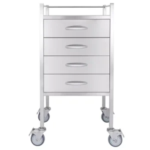 Commercial Stainless Steel Foldable Trolley Hospital Furniture Medicine Delivery Use