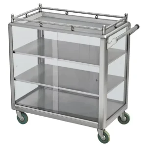 Commercial Stainless Steel Mobile Food Cart Trolley Restaurant Canteen Dining Room Serving Carts