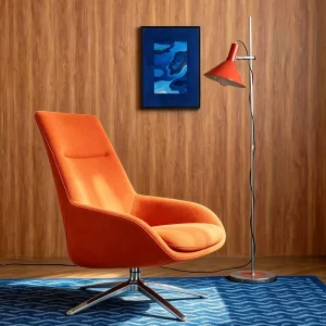 Commercial Swivel Guest Chair 4Star Swivel Base Custom Waiting Chair for Hotel Small Apartment Furniture Leisure Hall Rest Area