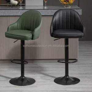 Commercial Swivel PU bar Stools Ergonomic bar Stools Light Luxury American Green Counter Bar Stools