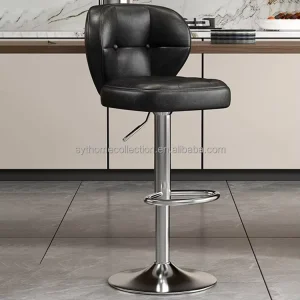 Commercial Swivel bar Stools Footrest Modern Metal bar Chairs with Soft Backrests bar Furniture