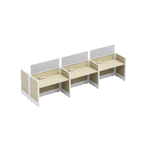 Commercial Team Workstation with Mute Partition Screens Noise Reducing Office Cubicle Desk