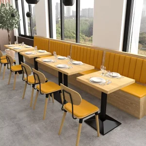 Commercial Use Cafe Furniture Chair Table Pu Seat Sofa Seating Restaurant Sofa Set