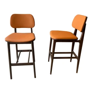 Commercial Use Hotel Furniture Solid Wood Soft Leather Cushion Bar Chair for Living Room Sofas