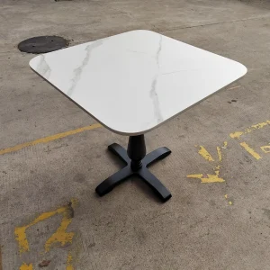 Commercial Use Marble Top Iron Base Dining Table for Restaurant Cafe Bars