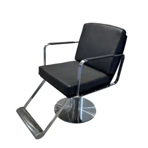 Commercial Use Modern Minimalism Barber Salon Hair Cutting Chair with Liftable Stainless Steel Armrests Rotatable