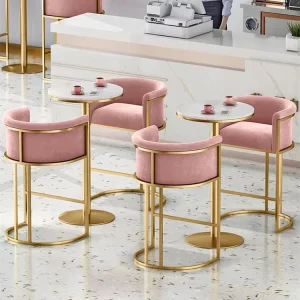 Commercial Use Velvet Restaurant Dining Table Set Restaurant Chairs and Tables Set for Cafes and Restaurants