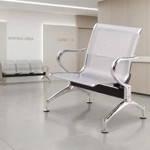 Commercial Waiting Chair Single Seat 1.2mm Steel Perforated Chrome Frame Clinic Airport Gang Chair CE Certified