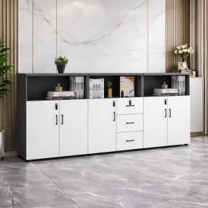 Commercial Wooden Filing Cabinet Custom Size Lockable Drawer Office Storage Cabinet Corporate Workspace Premium File Cabinet
