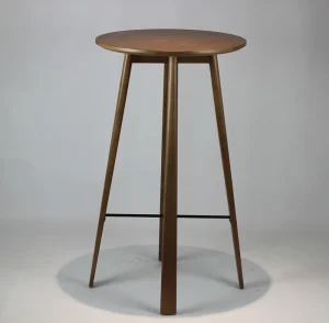 Commercial Wooden High Bar Table Round Table Top 4 Legs for Cafe Bars