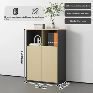 Commercial Wooden Office Filing Cabinet with Modern Design Transparent Features Low Storage Floor Model