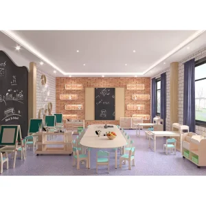 Commercial and Modern School Table and Chair Sets Classroom Wooden Furniture for Kindergarten Kids