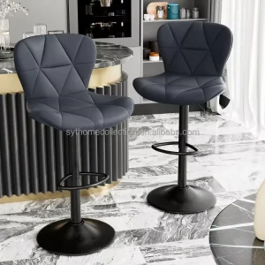 Commercial bar Stools Modern Metal bar Stools with Backrests Black bar Chairs