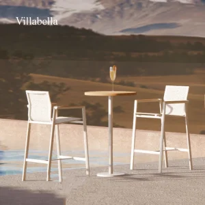 Commercial-grade Garden Furniture Weatherproof Outdoor Seating Barstools Bar Furniture Cafe Table and Chairs Set