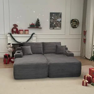 Compact Modern Sectional Sofa Recliner Set Integrated Molded Module Combined Spring Sponge Fabric Sofa Vacuum Compression