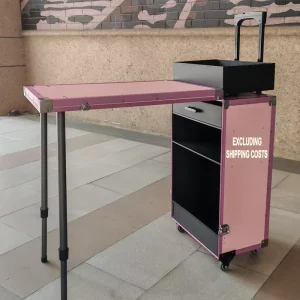 Compact Salon Furniture Nail Trolley Case with Table and Wheels for Nail Artist to Carry Nail Art Kits