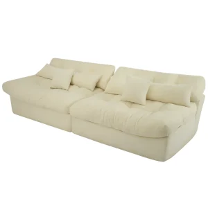 Compressed Extendable Upholstered Sectional Sofa Vacuum Packed Fast Rebound Sponge Space Saving Custom