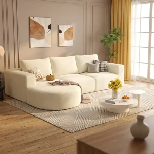 Compressed L shaped Sectional Sofa Set with High density Sponge for Living Room Hotel Use Modern Cute Rounded Corners Sofa