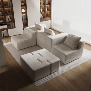 Compressed Nordic High Density Foam Couch Furniture Living Room Sectional Modular Modern Luxury Sofa Set for Bedroom
