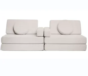 Compressed Two Seat Modern Sofa Bed Sponge Filling Corduroy Upholstered Square Design Eco Friendly Villa Apartment Hotel