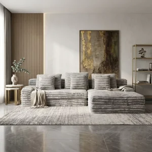 Compression Sofa Fabric High Density Sponge Personalized Living Room Hotel Oversized Sofa Bed with Deep Seats