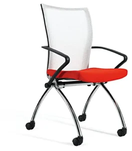 Computer Conference Mesh Chair Simple Popular Design Office Chair Fixed Armrest with Castors