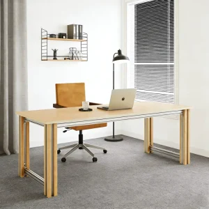 Computer Desk Home Office Desk Simple and Modern Light and Luxurious High end Feeling Aluminum Profile Desk Workbench