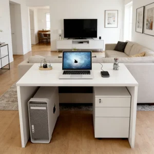 Computer Desk Minimalist Modern Office Desk and Chair Set Desktop With Drawers Home Computer Student Desk