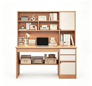 Computer Desk Study Table Workstation PC Laptop Desks With Bookcase Large Storage Shelving Multi Shelves Home Office Furniture
