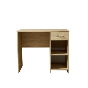 Computer Desk With Hutch Industrial Laptop Desk With Bookshelf Wood Workstation Writing for Bedroom Office