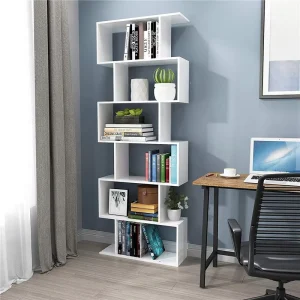 Computer Desk Wooden Library Wall Hanging Room Office Black Corner Bookcase