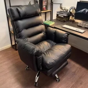 Computer Gaming Chair Home Office Executive Reclining Swivel PVC Seat Aluminum Alloy Frame Height Adjustable Ergonomic Armrests