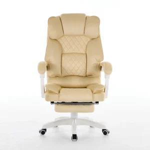 Computer Office Chair Yellow Velvet Fabric Adjustable Swivel Chair for Workspace